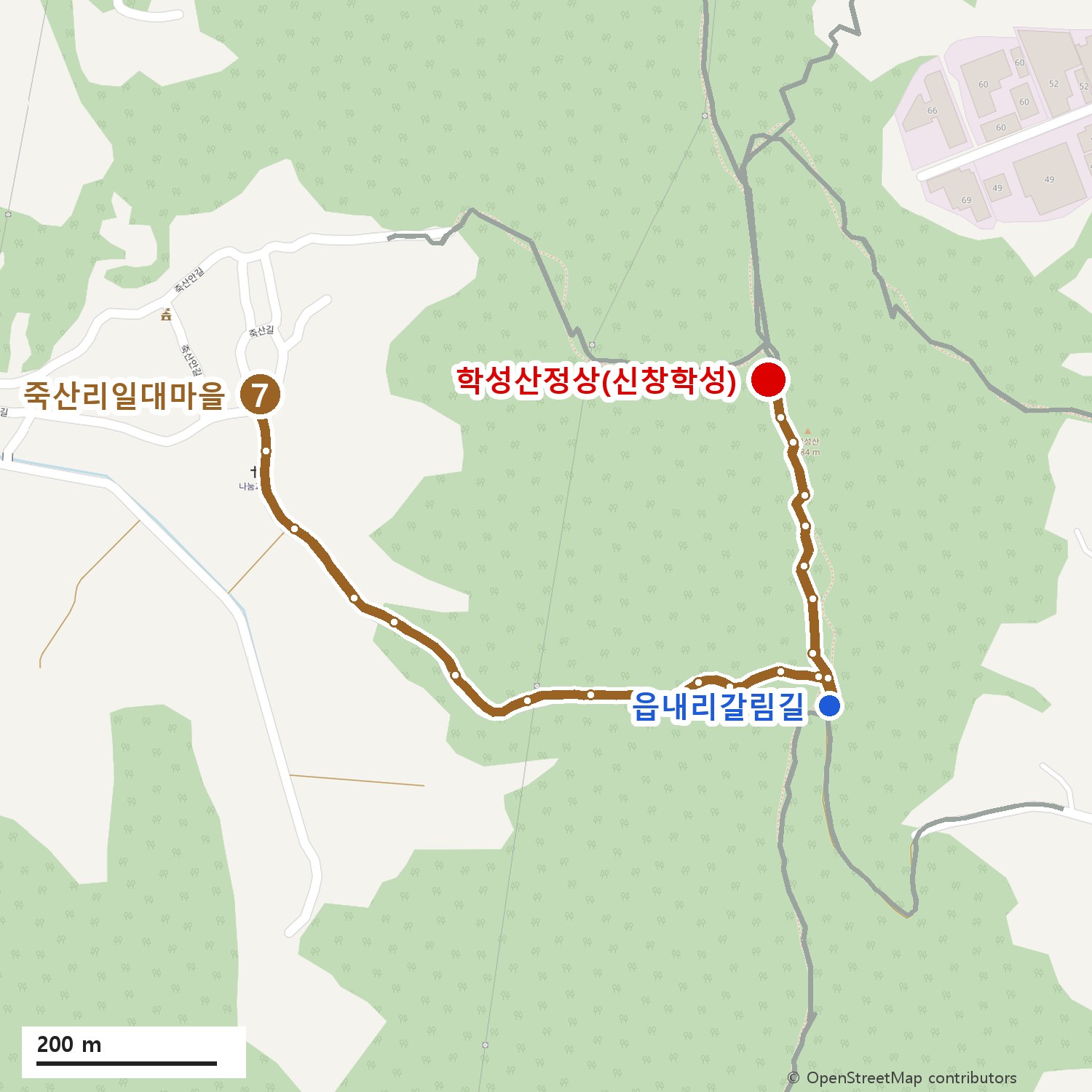 학성산 둘레숲길 7코스 지도