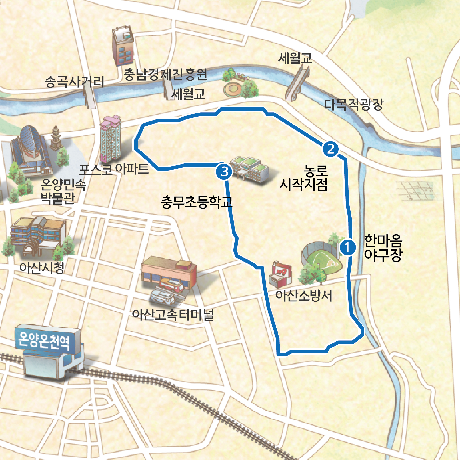 모종뜰길 지도