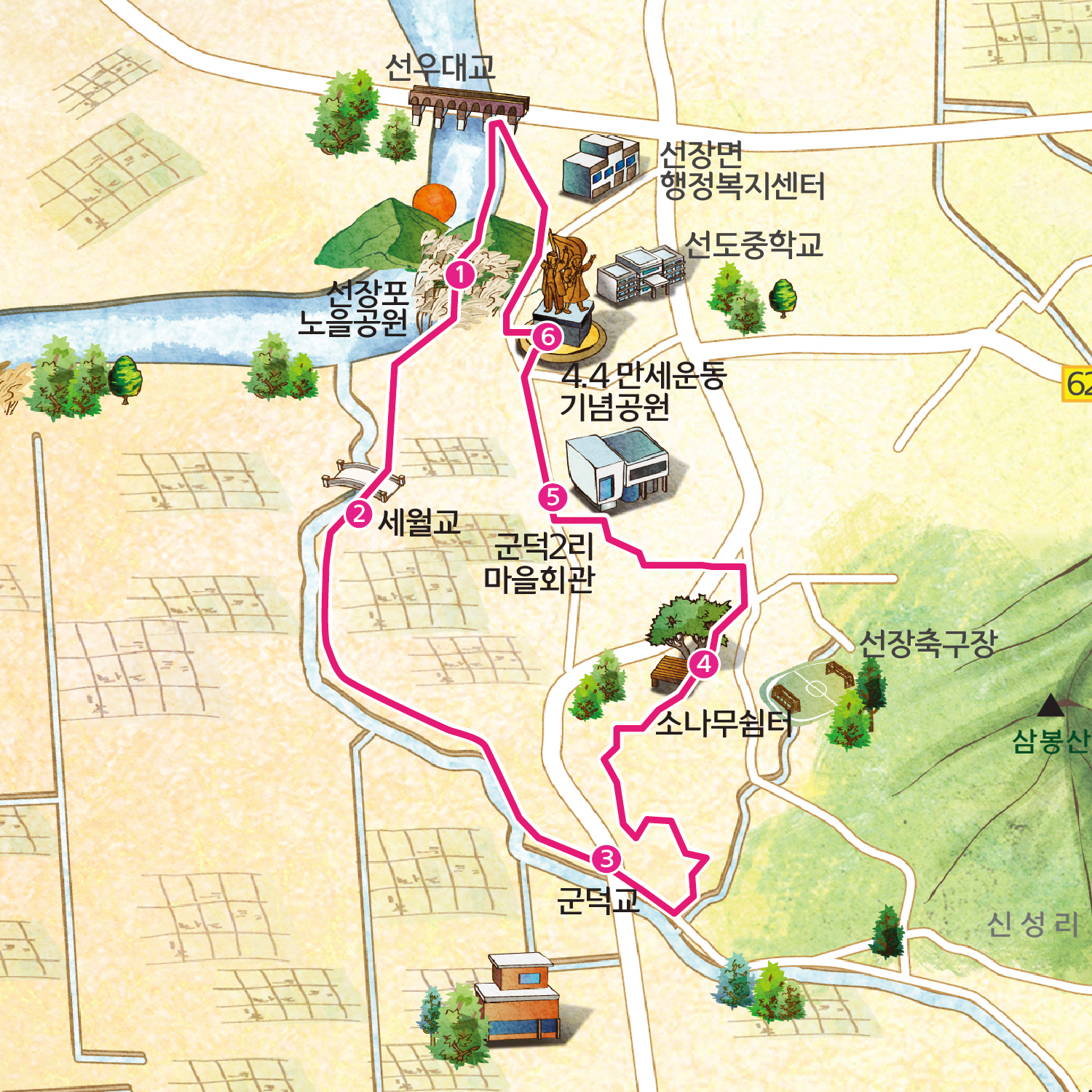 선장독립만세길 지도