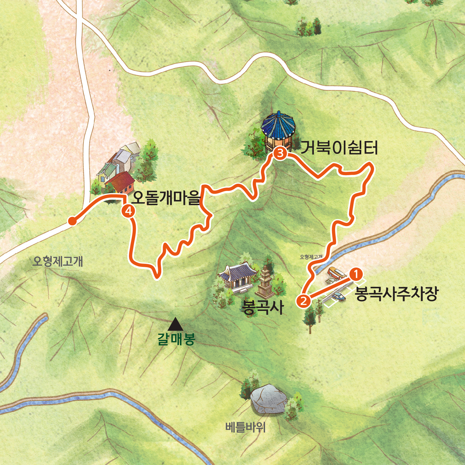 봉곡사솔바람길 지도